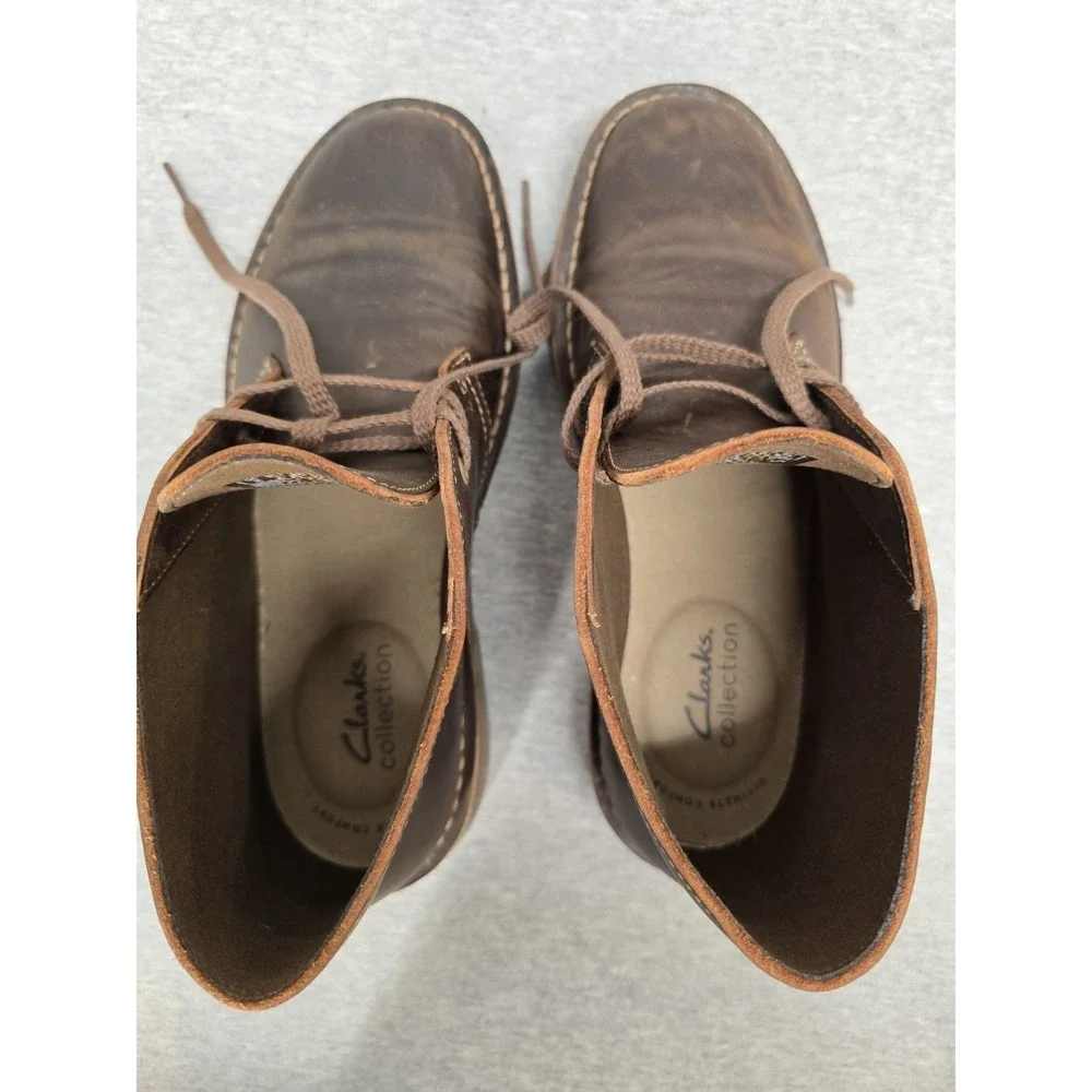 Clarks Bushacre 3 Men's Beeswax Leather Chukka Boots Size US 7 M (EU 39.5)